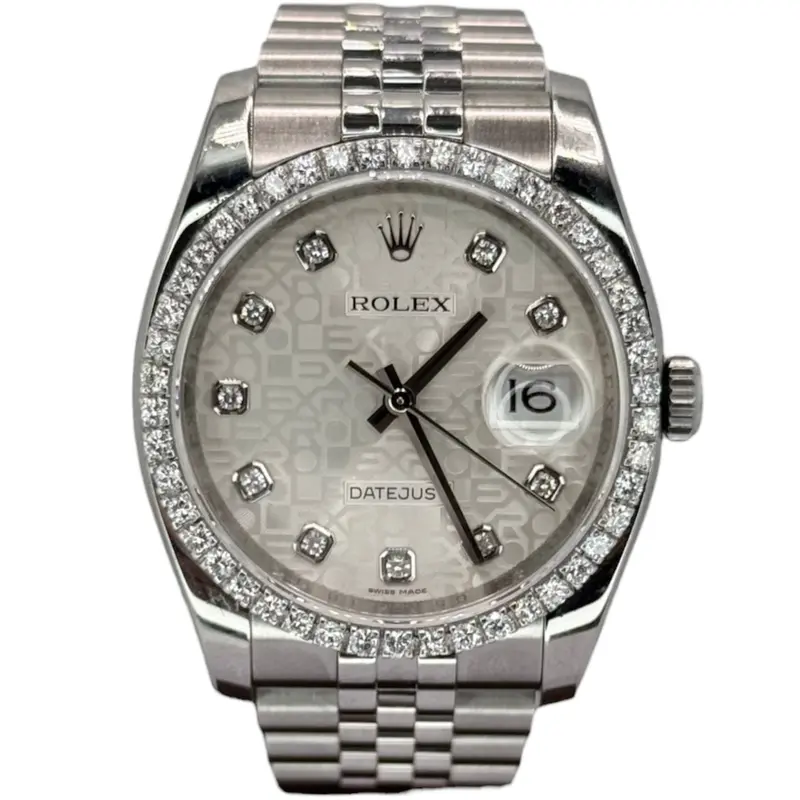 Rolex Datejust 116234 Diamond Index|Bezel 36Mm Automatic Silver Comp Dial Watch 1
