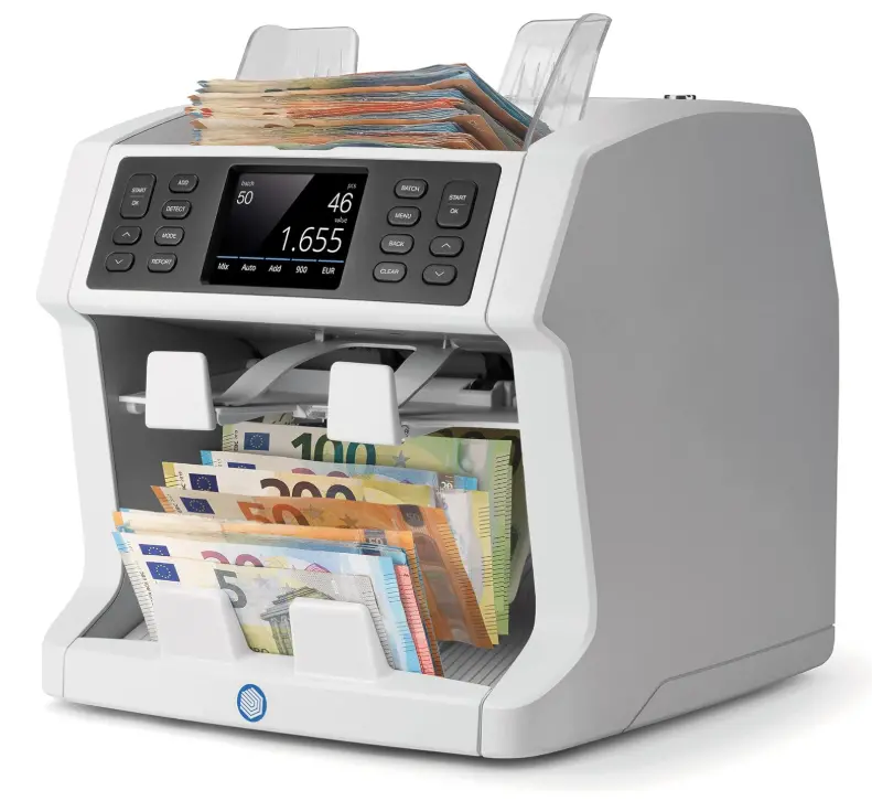 Safescan 2985-Sx - High-Speed Double Pocket Banknote Counter And Sorter For Mixed Singapore Banknotes - Suitable For All Singapore Dollars 1