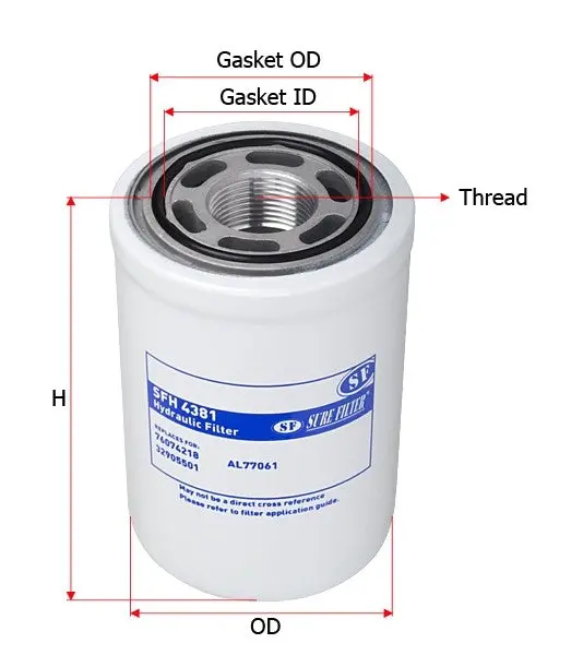 Sfh4381 Sure Filter Hydraulic Oil Filter (Replaces: C A S E  1266751H2) 1