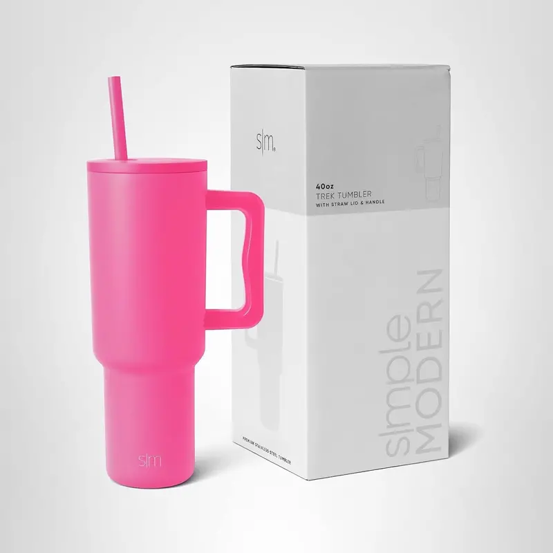 Simple Modern 40 Oz Tumbler With Handle And Straw Lid Trek Collection Raspberry Vibes 1