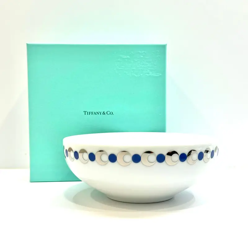 Tiffany & Co. Blue Dots Plate With Box 1