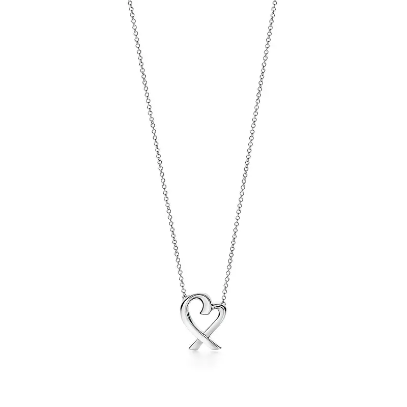Tiffany & Co. Sterling 925 Silver Paloma Picasso Loving Heart Necklace 1