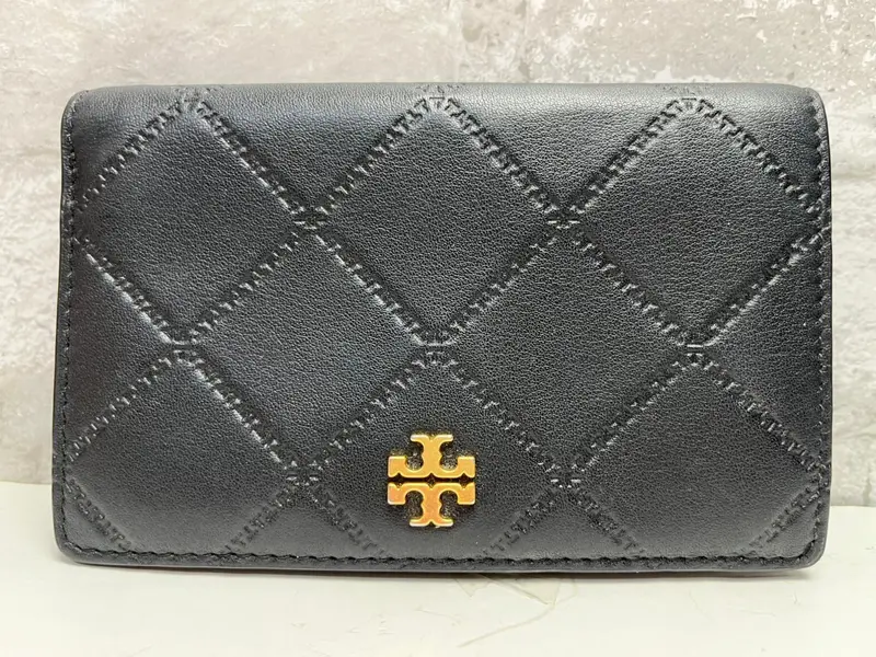 Tory Burch Georgia Slim Medium Wallet Black Leather 1