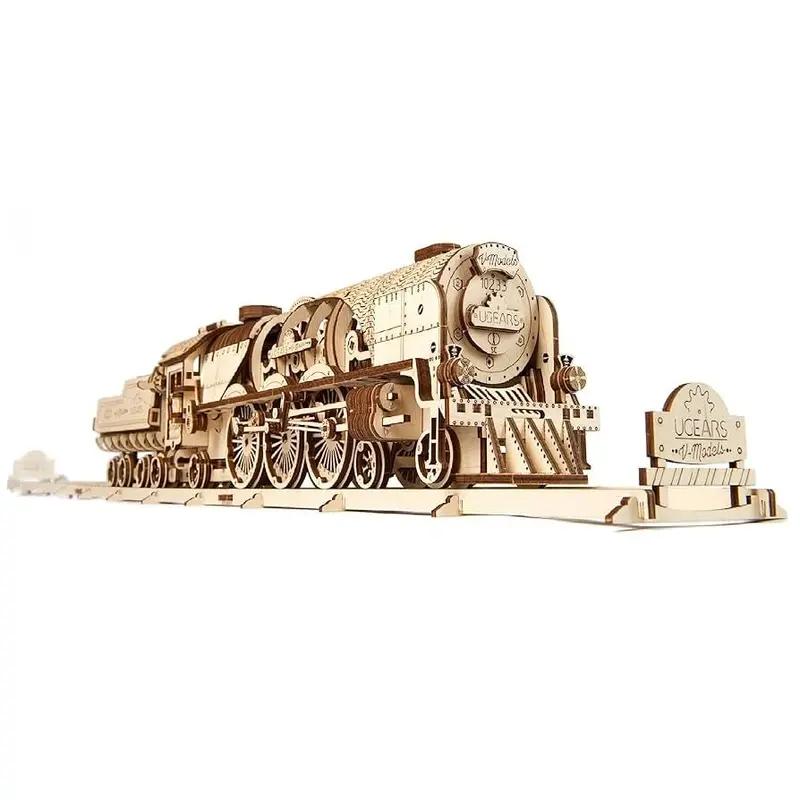 Ugears V Express Steam Train With Tender Model Wood 1