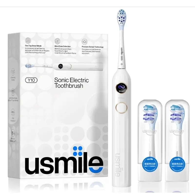 Usmile Y10 Electric Toothbrush With Responsive Brushing, 24/7 Smart Screen, Smart Toothbrush With Pressure Control, One Charge Last 6 Months, White 1