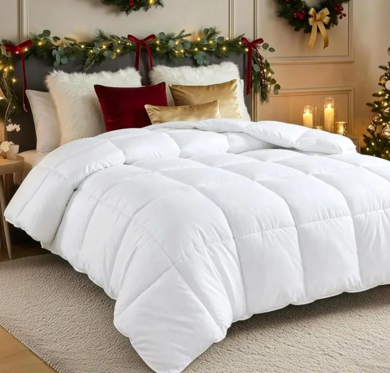 Utopia Bedding Down Alternative Comforter (King, White) - All Season Comforter - Plush Siliconized Fiberfill Duvet Insert - Box Stitched 1
