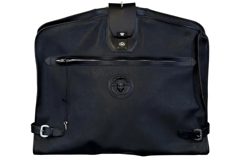 Versace Leather Garment Bag- Black/Leather 1