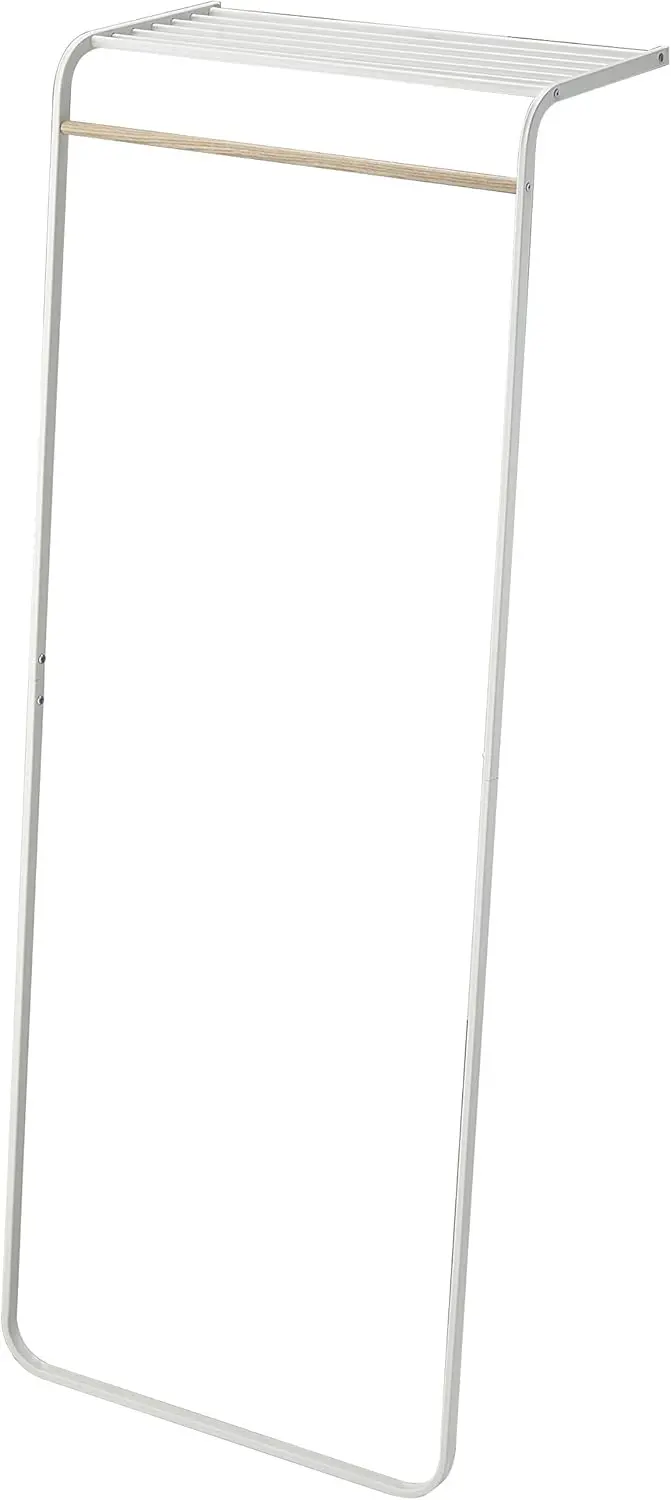 Yamazaki Home Leaning Shelf Coat Hanger, One Size, White 1