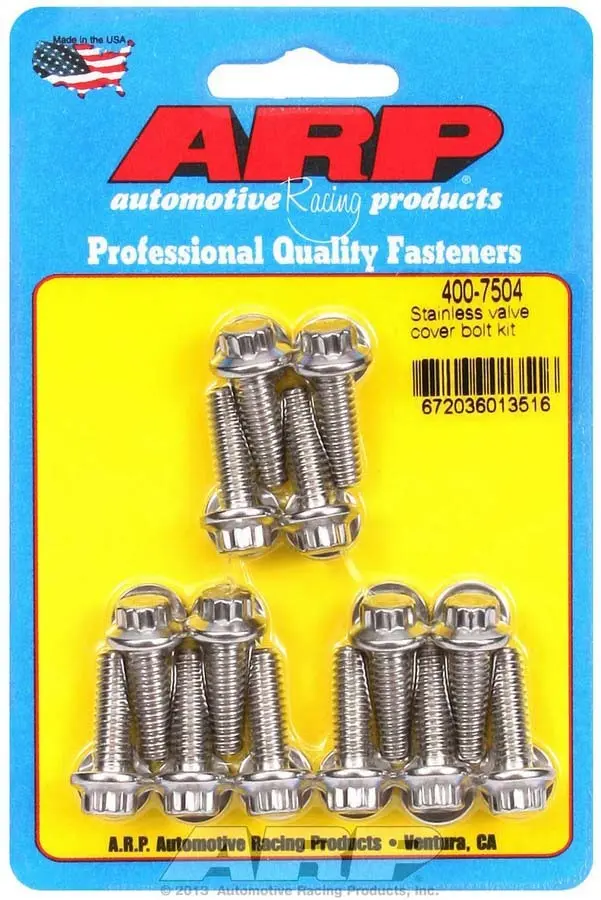 Arp 400-7504 Stainless Steel 12-Point Valve Cover Bolt Kit (1/4"-20, 14 Pcs) 1