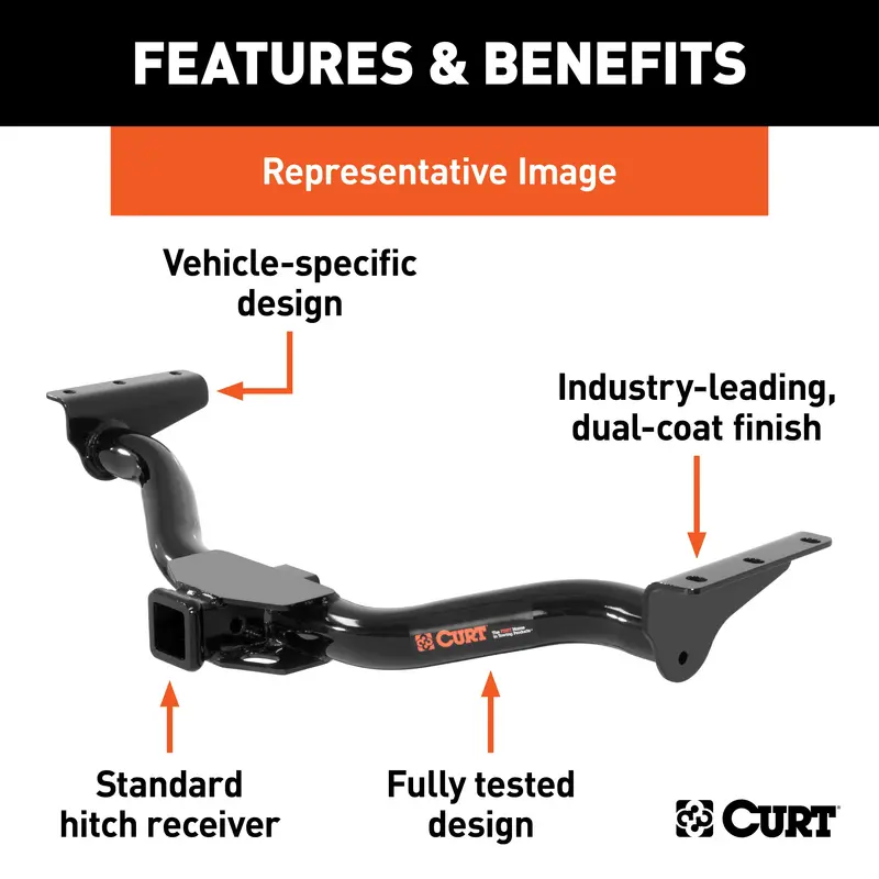 Curt 13196 Class Iii 2-Inch Trailer Hitch For Compatible Toyota T100 Models 1