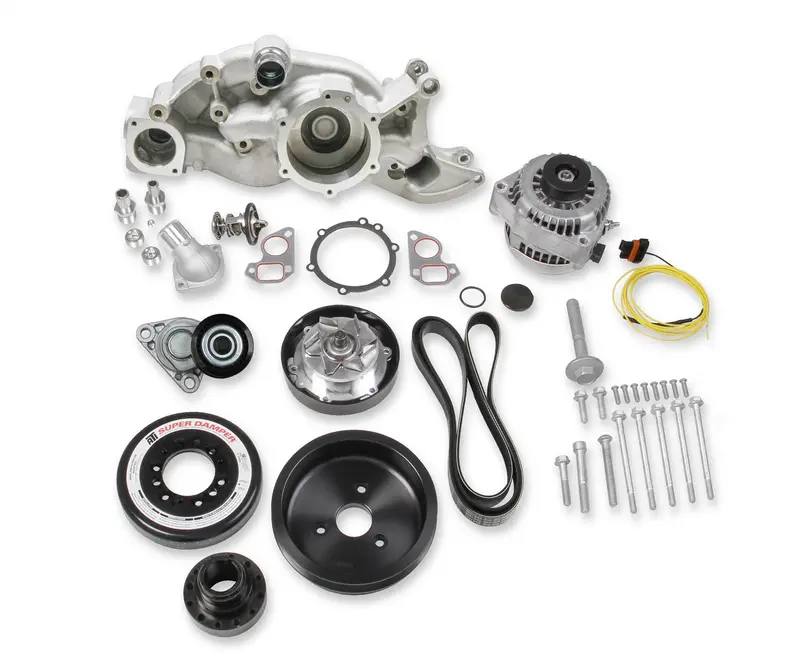 Holley Mid-Mount Race Accessory Drive System – Complete Engine-Mounted Power Steering And Alternator Kit 1