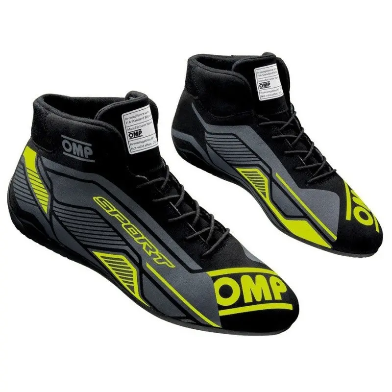 Omp Fia 8856-2018 Certified Racing Shoes – Black/Fluorescent Yellow, Size 43 (Ic0-0829-A01-178-43) 1