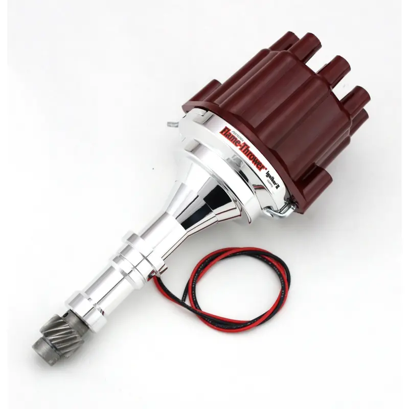 Pertronix D151801 Billet Aluminum Distributor For Buick V8 Engines (215–350 Cid), Non-Vacuum Advance, Red Cap 1