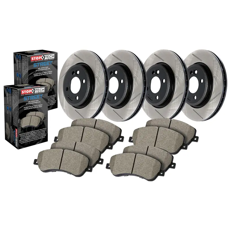 Stoptech 934.51019 Street Axle Pack – Slotted Front And Rear Brake Kit 1